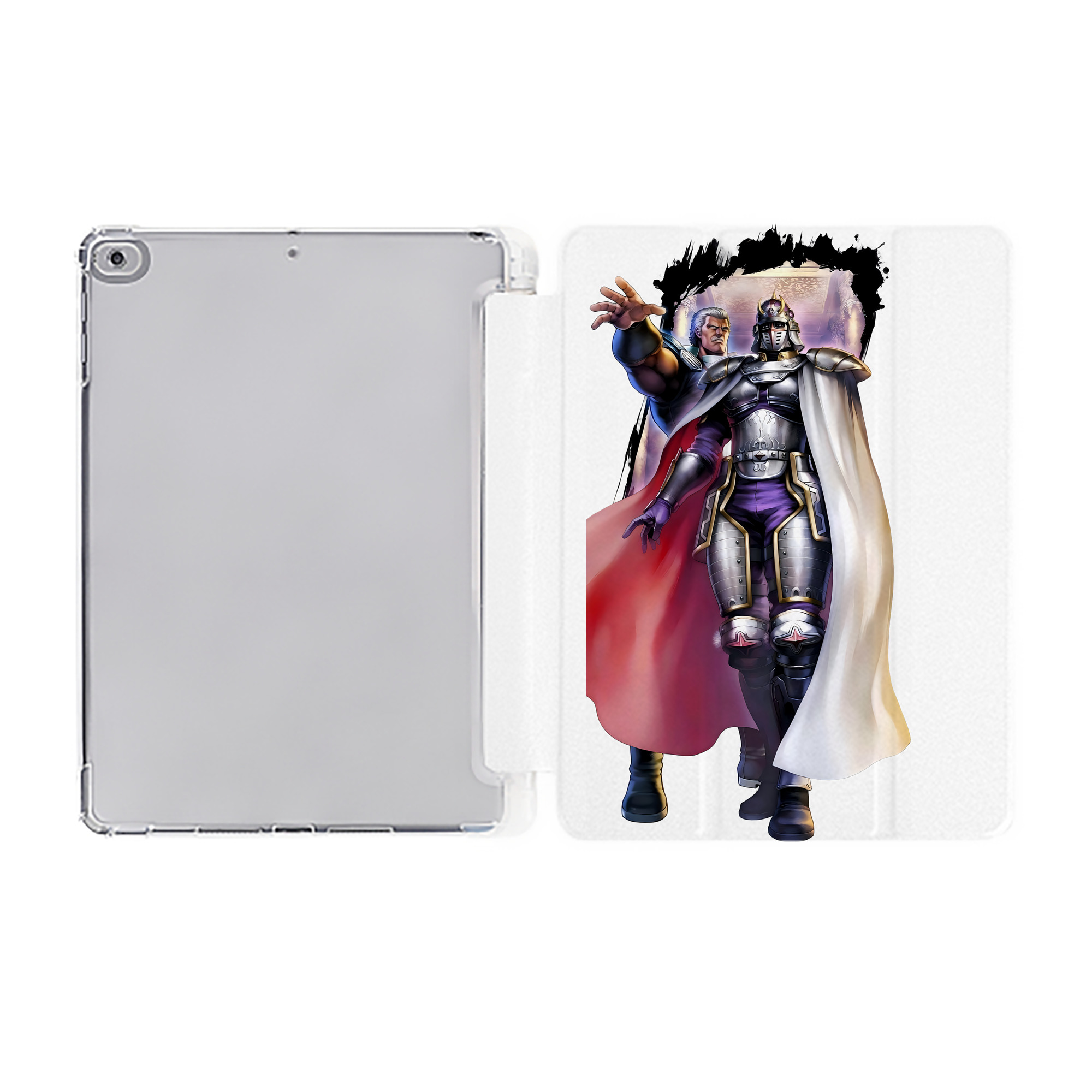 （画像用） 北斗の拳 Fist of the North Star IPad ケース ペン収納付き 三つ折りスタンド PUレザー×シリコン 対応機種9.5/10.5/10.9インチ